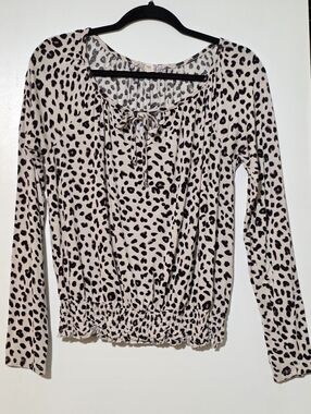 Pink Republic Leopard-Print Long Sleeve Top